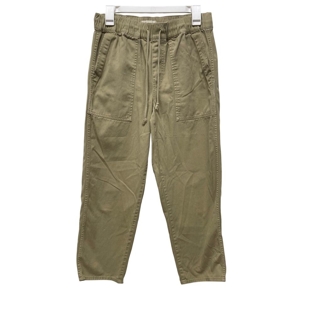 Madewell Pull-on Relaxed Pants ash green high rise tie waist size small
